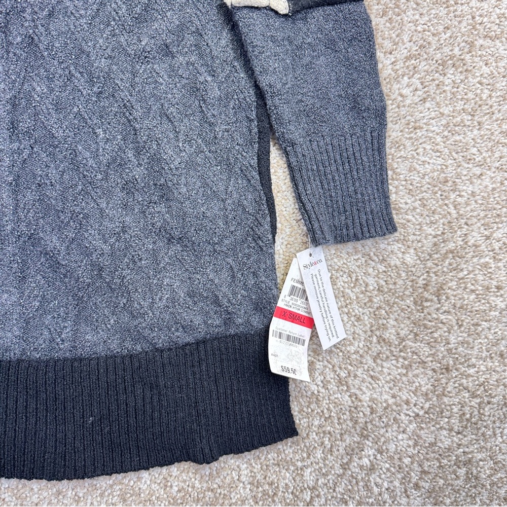 Style & Co. Black Textured Knit Top Sweater  Women’s Size XS - Picture 5 of 12